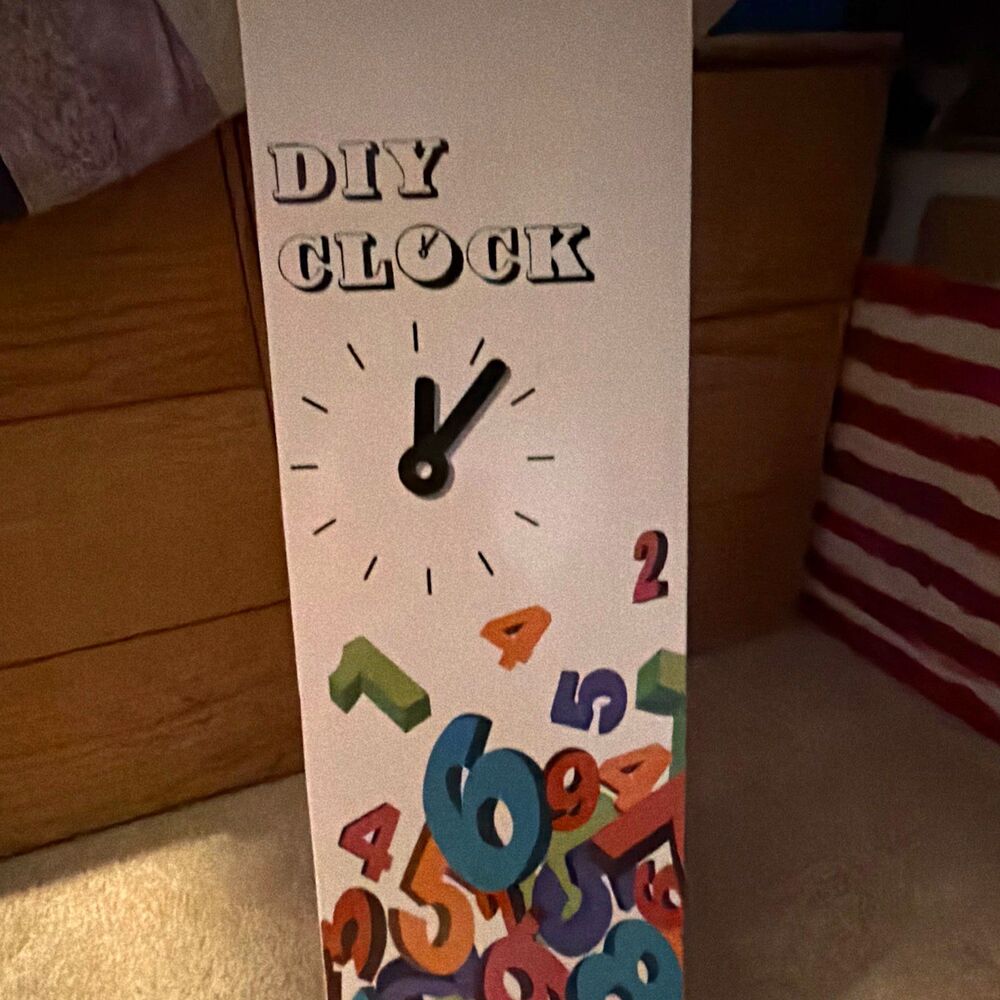 Sticker/3D DIY Wall Clock Kit black Numbers Analog Display with Hands